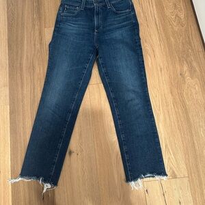 PAIGE Dark Blue Straight Leg Women's Jeans